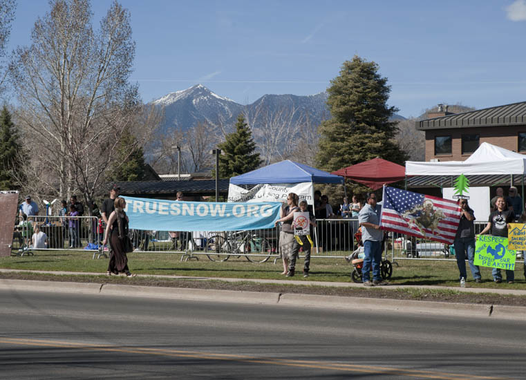 Protest against the desacrecation of the San Francisco Peaks - Flagstaff, April 16, 2011
