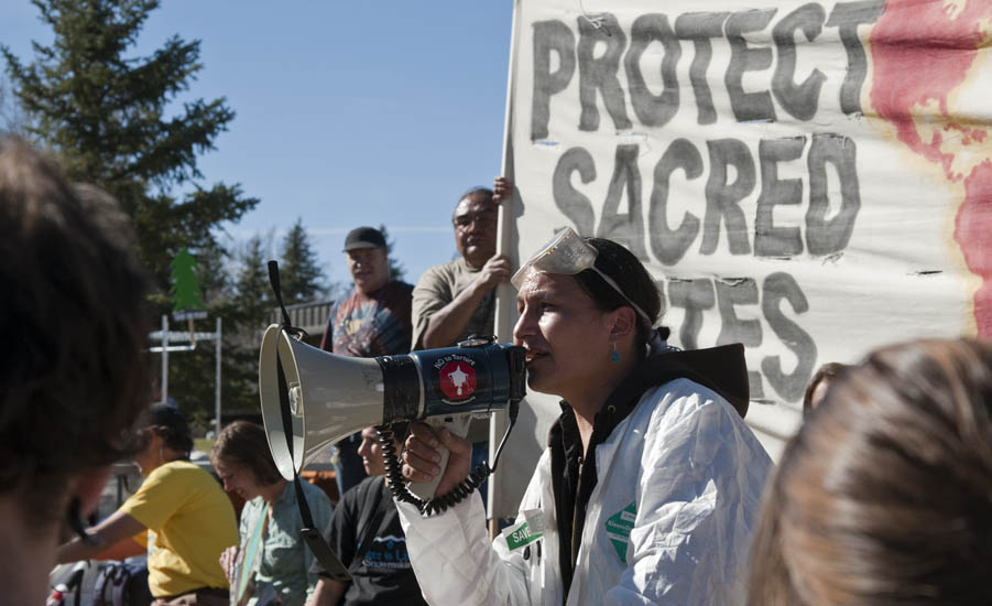 Protest against the desacrecation of the San Francisco Peaks - Flagstaff, April 16, 2011
